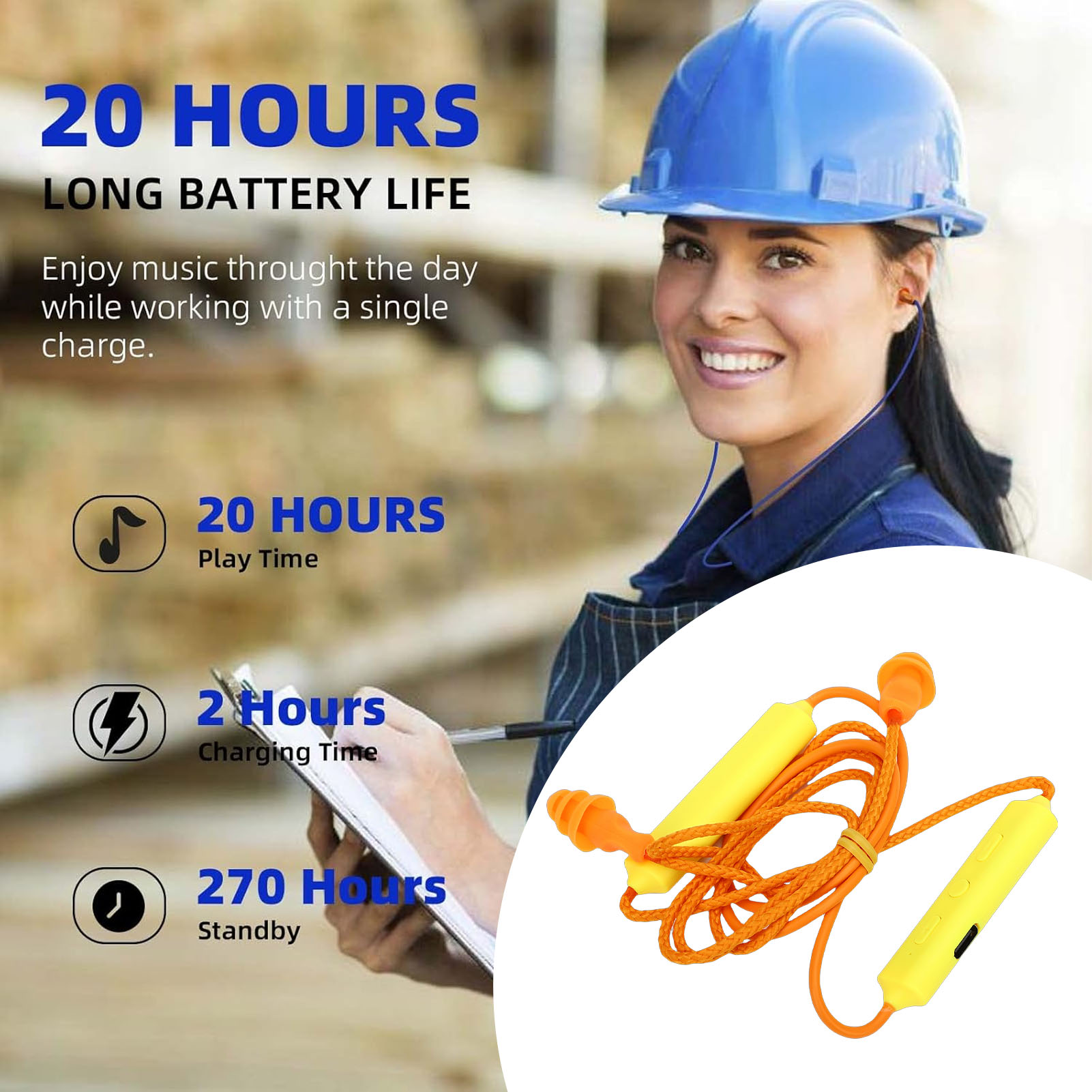 Bluetooth Headset On Ear - Auriculares Bluetooth con tapones para los