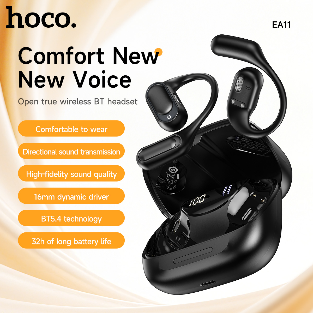 Sports Earphone Hook - Auriculares HOCO inalámbricos Bluetooth 5,4 de